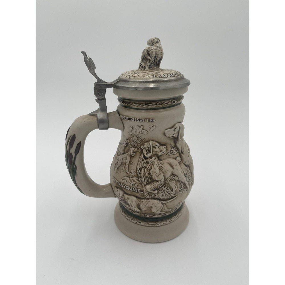 Avon 1991 Great Dogs of The Outdoors Beer Stein - Lidded  -